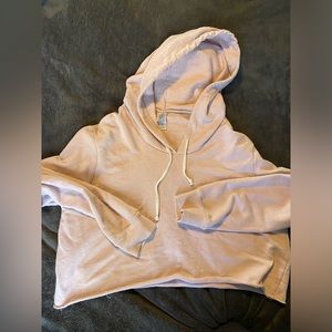Cropped light pink hoodie